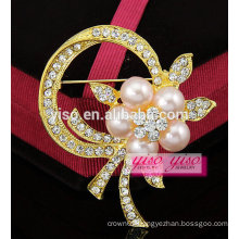 crystal pearl fancy brooch pin